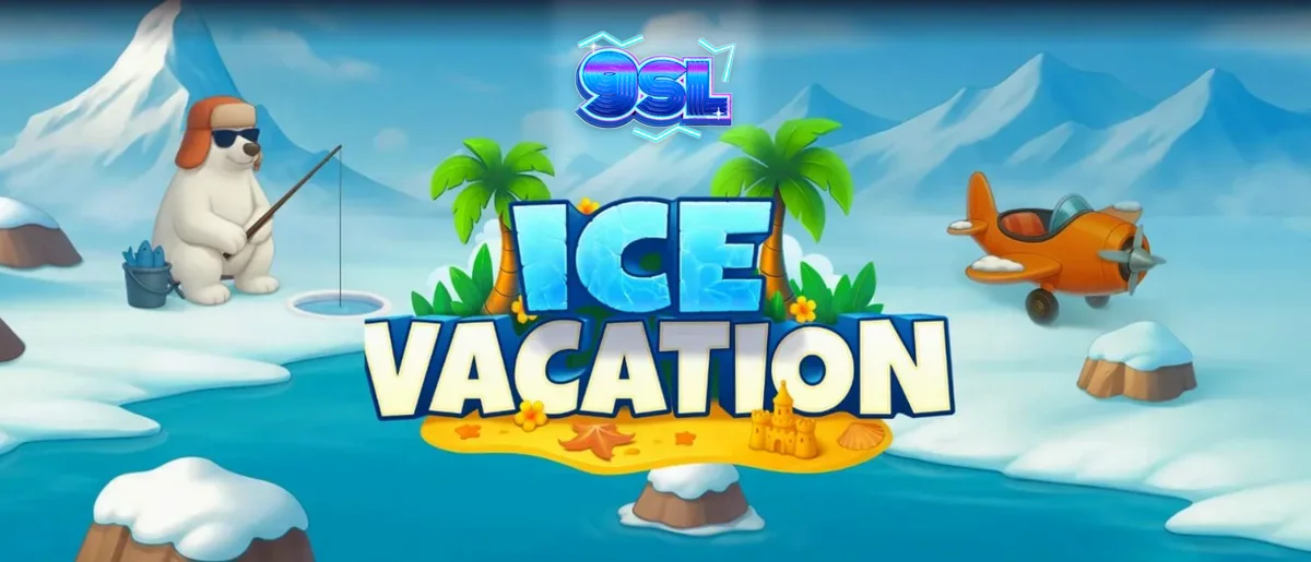 Tampilan visual slot Ice Vacation dengan karakter penguin dan beruang kutub